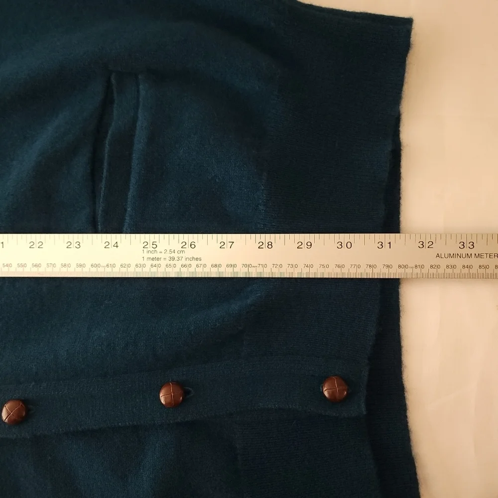 Vintage Land's End Men's Lambswool Teal Cardigan Sweater XL Tall